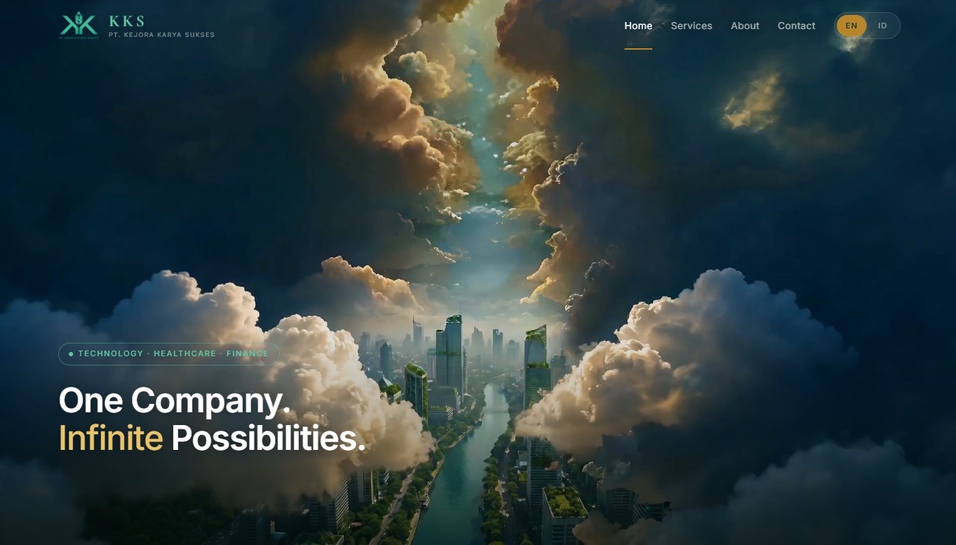 KKS website — cinematic skyline hero